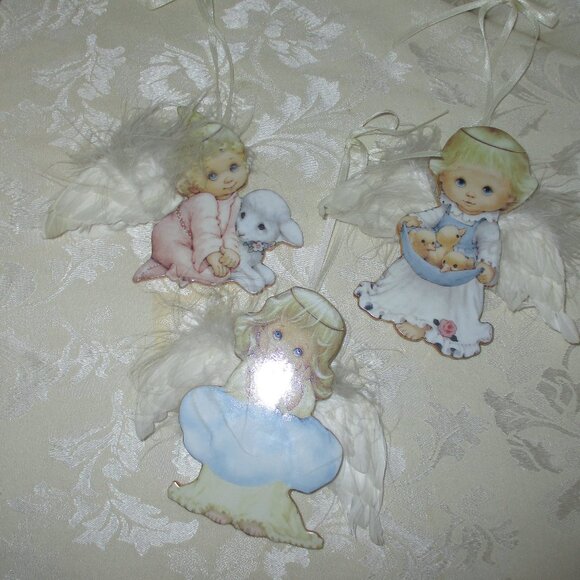 3 Angel Ornaments - Small Blessings 1999  Y2K - Picture 1 of 7